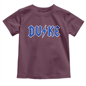 Vintage Duke Last Name Sports Style Toddler T Shirt Vintage Lightning Bold Gothic Font Graphic Basketball Fans TS10 Maroon Print Your Wear