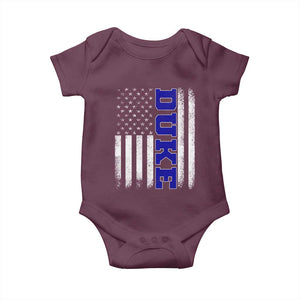 Vintage Duke Name American Flag Baby Onesie Retro Sport Basketball Fans TS10 Maroon Print Your Wear