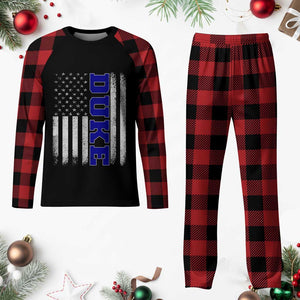 Vintage Duke Name American Flag Plaid Pajama Set Retro Sport Basketball Fans TS10 Buffalo Plaid Print Your Wear