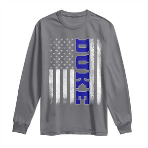 Vintage Duke Name American Flag Long Sleeve Shirt Retro Sport Basketball Fans TS10 Charcoal Print Your Wear
