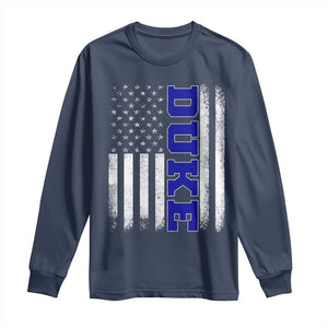 Vintage Duke Name American Flag Long Sleeve Shirt Retro Sport Basketball Fans TS10 Navy Print Your Wear