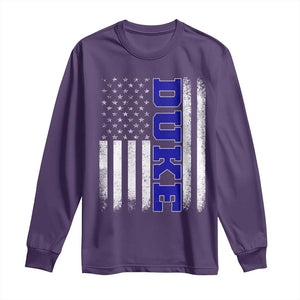 Vintage Duke Name American Flag Long Sleeve Shirt Retro Sport Basketball Fans TS10 Purple Print Your Wear
