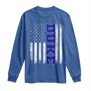 Vintage Duke Name American Flag Long Sleeve Shirt Retro Sport Basketball Fans TS10 Royal Blue Print Your Wear