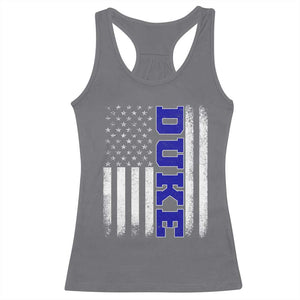 Vintage Duke Name American Flag Racerback Tank Top Retro Sport Basketball Fans TS10 Charcoal Print Your Wear