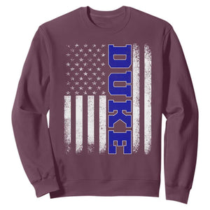 Vintage Duke Name American Flag Sweatshirt Retro Sport Basketball Fans TS10 Maroon Print Your Wear