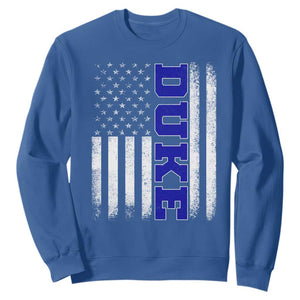 Vintage Duke Name American Flag Sweatshirt Retro Sport Basketball Fans TS10 Royal Blue Print Your Wear