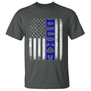 Vintage Duke Name American Flag T Shirt - Retro Sport Basketball Fans Tee TS10 Dark Heather Print Your Wear