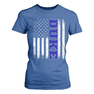 Vintage Duke Name American Flag T Shirt For Women Retro Sport Basketball Fans TS10 Royal Blue Print Your Wear