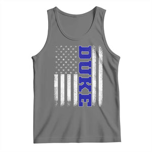 Vintage Duke Name American Flag Tank Top Retro Sport Basketball Fans TS10 Black Heather Print Your Wear