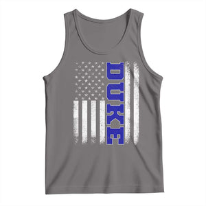 Vintage Duke Name American Flag Tank Top Retro Sport Basketball Fans TS10 Deep Heather Print Your Wear