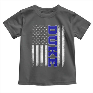 Vintage Duke Name American Flag Toddler T Shirt Retro Sport Basketball Fans TS10 Dark Heather Print Your Wear