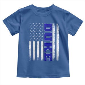 Vintage Duke Name American Flag Toddler T Shirt Retro Sport Basketball Fans TS10 Royal Blue Print Your Wear