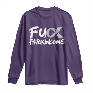Fuck Parkinsons Long Sleeve Shirt Parkinsons Disease Awareness Month TS10 Purple Print Your Wear