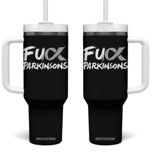 Fuck Parkinsons Tumbler With Handle Parkinsons Disease Awareness Month TS10 One Size: 40 oz Black Print Your Wear