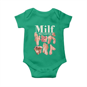 MILF Man I Love Feet Baby Onesie Funny Sexy Inappropriate Saying Quote TS10 Irish Green Print Your Wear