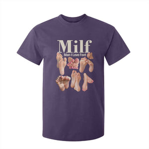 MILF Man I Love Feet T Shirt For Kid Funny Sexy Inappropriate Saying Quote TS10 Purple Print Your Wear