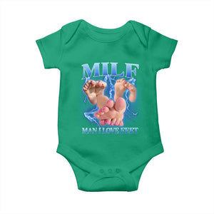 Inappropriate Adult Baby Onesie Vintage Bootleg MILF Man I Love Feet TS10 Irish Green Print Your Wear
