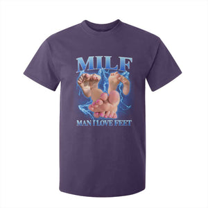 Inappropriate Adult T Shirt For Kid Vintage Bootleg MILF Man I Love Feet TS10 Purple Print Your Wear