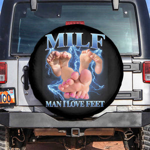 Inappropriate Adult Spare Tire Cover Vintage Bootleg MILF Man I Love Feet TS10 No hole Black Print Your Wear
