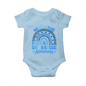 We Wear Blue Child Abuse Prevention Baby Onesie TS10 Light Blue Print Your Wear