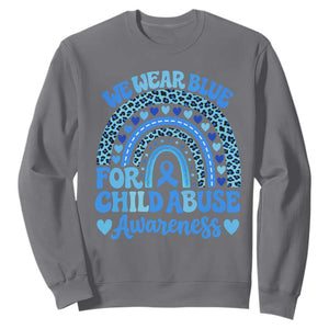 We Wear Blue Child Abuse Prevention Sweatshirt TS10 Charcoal Print Your Wear
