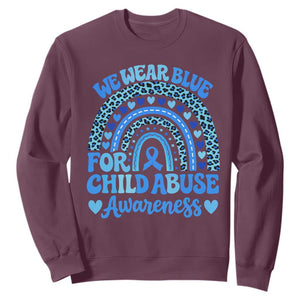 We Wear Blue Child Abuse Prevention Sweatshirt TS10 Maroon Print Your Wear