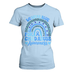 We Wear Blue Child Abuse Prevention T Shirt For Women TS10 Light Blue Print Your Wear