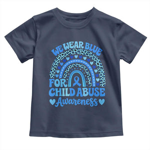 We Wear Blue Child Abuse Prevention Toddler T Shirt TS10 Navy Print Your Wear