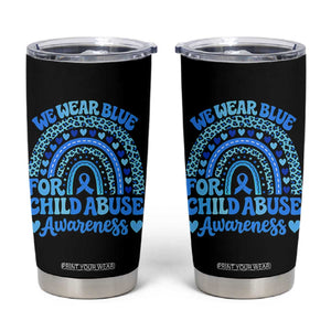 We Wear Blue Child Abuse Prevention Tumbler Cup TS10 Black Print Your Wear