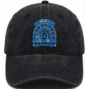 We Wear Blue Child Abuse Prevention Washed Cotton Baseball Cap TS10 Print Your Wear