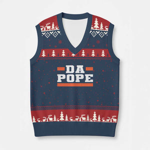 Da Pope Leo XIV V-Neck Knit Sweater Vest From America Chicago TS10 Navy Red Print Your Wear