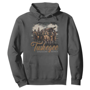 Tuskegee Airmen Hoodie African American Heroes WW2 Tribute Black History Month TS10 Dark Heather Print Your Wear