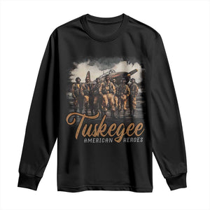 Tuskegee Airmen Long Sleeve Shirt African American Heroes WW2 Tribute Black History Month TS10 Black Print Your Wear