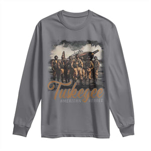 Tuskegee Airmen Long Sleeve Shirt African American Heroes WW2 Tribute Black History Month TS10 Charcoal Print Your Wear