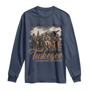 Tuskegee Airmen Long Sleeve Shirt African American Heroes WW2 Tribute Black History Month TS10 Navy Print Your Wear