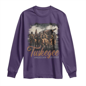 Tuskegee Airmen Long Sleeve Shirt African American Heroes WW2 Tribute Black History Month TS10 Purple Print Your Wear