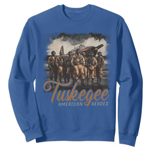 Tuskegee Airmen Sweatshirt African American Heroes WW2 Tribute Black History Month TS10 Royal Blue Print Your Wear