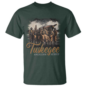 Tuskegee Airmen T Shirt African American Heroes WW2 Tribute Black History Month TS10 Dark Forest Green Print Your Wear