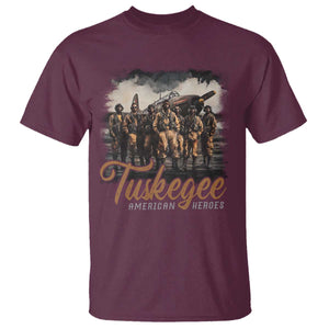 Tuskegee Airmen T Shirt African American Heroes WW2 Tribute Black History Month TS10 Maroon Print Your Wear
