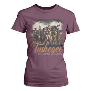 Tuskegee Airmen T Shirt For Women African American Heroes WW2 Tribute Black History Month TS10 Maroon Print Your Wear
