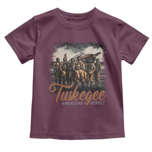Tuskegee Airmen Toddler T Shirt African American Heroes WW2 Tribute Black History Month TS10 Maroon Print Your Wear