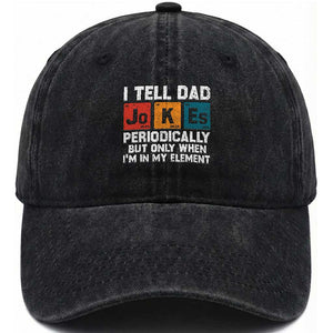 Dad Jokes Washed Cotton Baseball Cap Periodically Element Funny Fathers Day TS10 Print Your Wear
