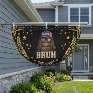 Bruh Bigfoot Merica Patriotic Fan Flag American Flag 4th Of July