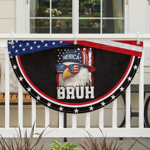 Bruh 'Merica Bald Eagle 4th of July Patriotic Fan Flag USA Flag