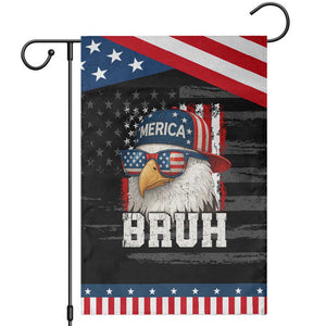 Bruh 'Merica Bald Eagle 4th of July Garden Flag Patriotic USA Flag TS10 Distressed Black Blue Print Your Wear