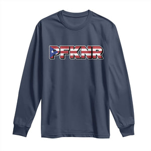 PFKNR Long Sleeve Shirt Vintage Boricua Puerto Rican Flag TS10 Navy Print Your Wear