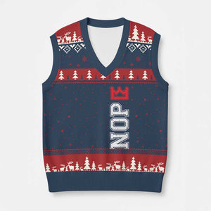 No Kings V-Neck Knit Sweater Vest In America Protest TS10 Navy Red Print Your Wear