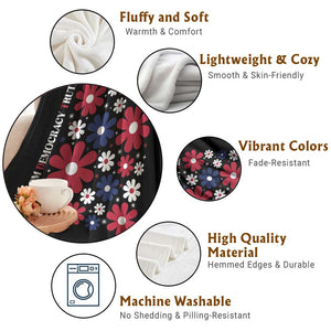 Subtle FDT Throw Blanket Boho Floral Red White Blue Social Justice TS10 Print Your Wear