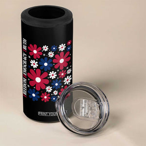 Subtle FDT 4 in 1 Can Cooler Tumbler Boho Floral Red White Blue Social Justice TS10 Print Your Wear