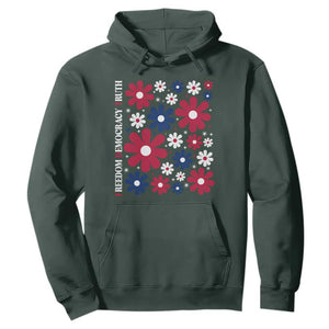 Subtle FDT Hoodie Boho Floral Red White Blue Social Justice TS10 Dark Forest Green Print Your Wear